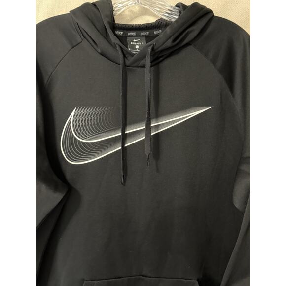 Nike Men's Dri Fit Sz Large Hoodie Back White Check Classic Activewear Trendy - Picture 2 of 11